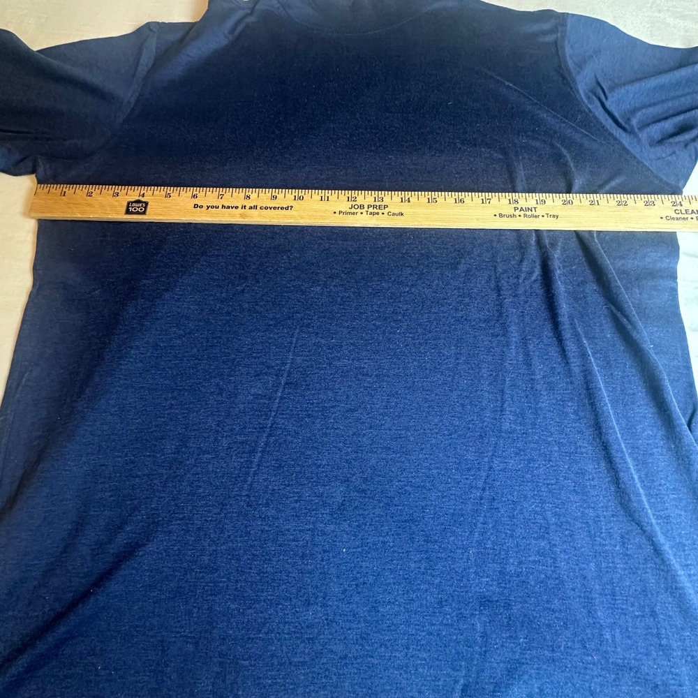 Pronto Uomo Mock Neck Long Sleeve T Shirt 100% Mercerized Cotton Navy Blue SZ M - Picture 2 of 7